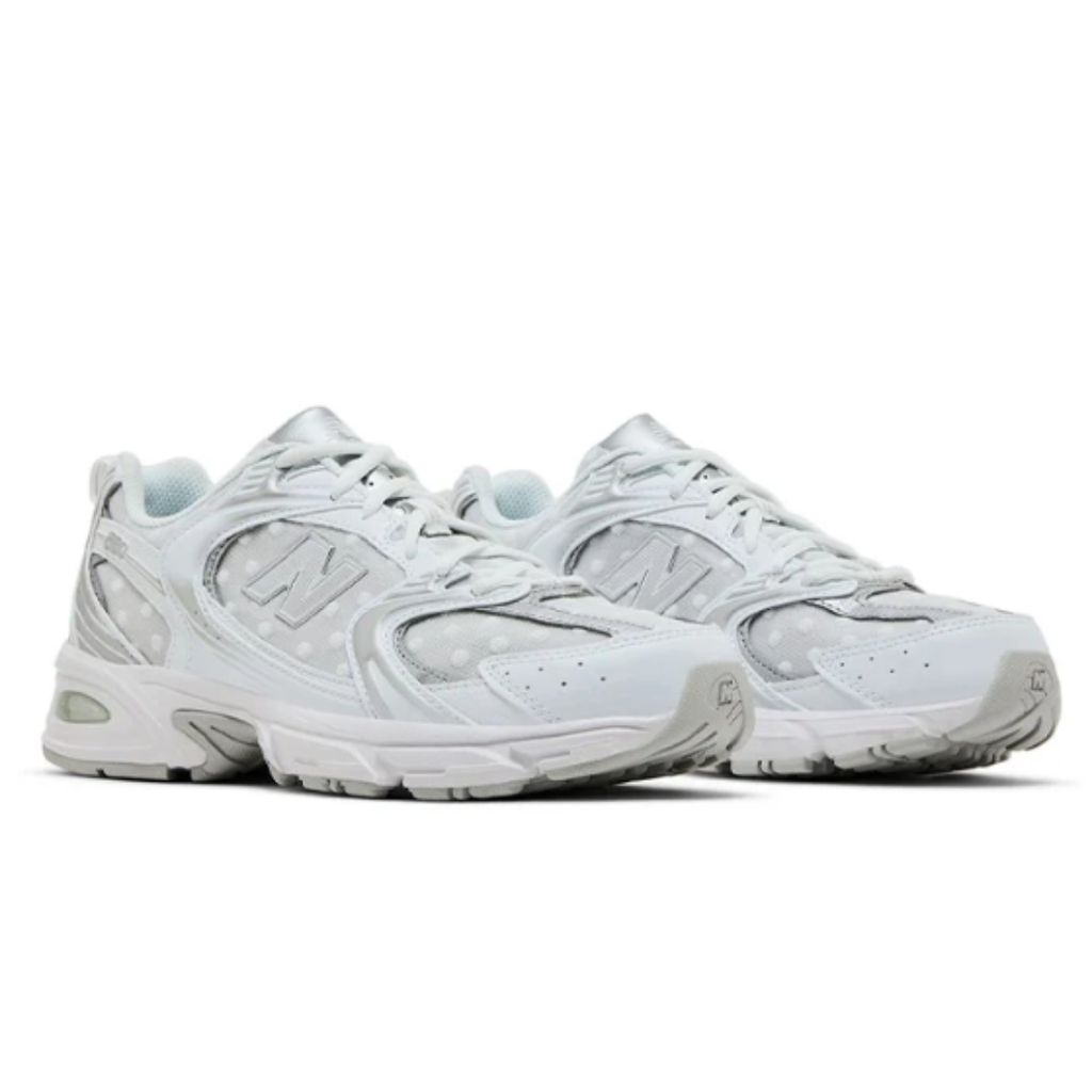 New Balance 530 White Silver Polka Dots – Women's Sneakers