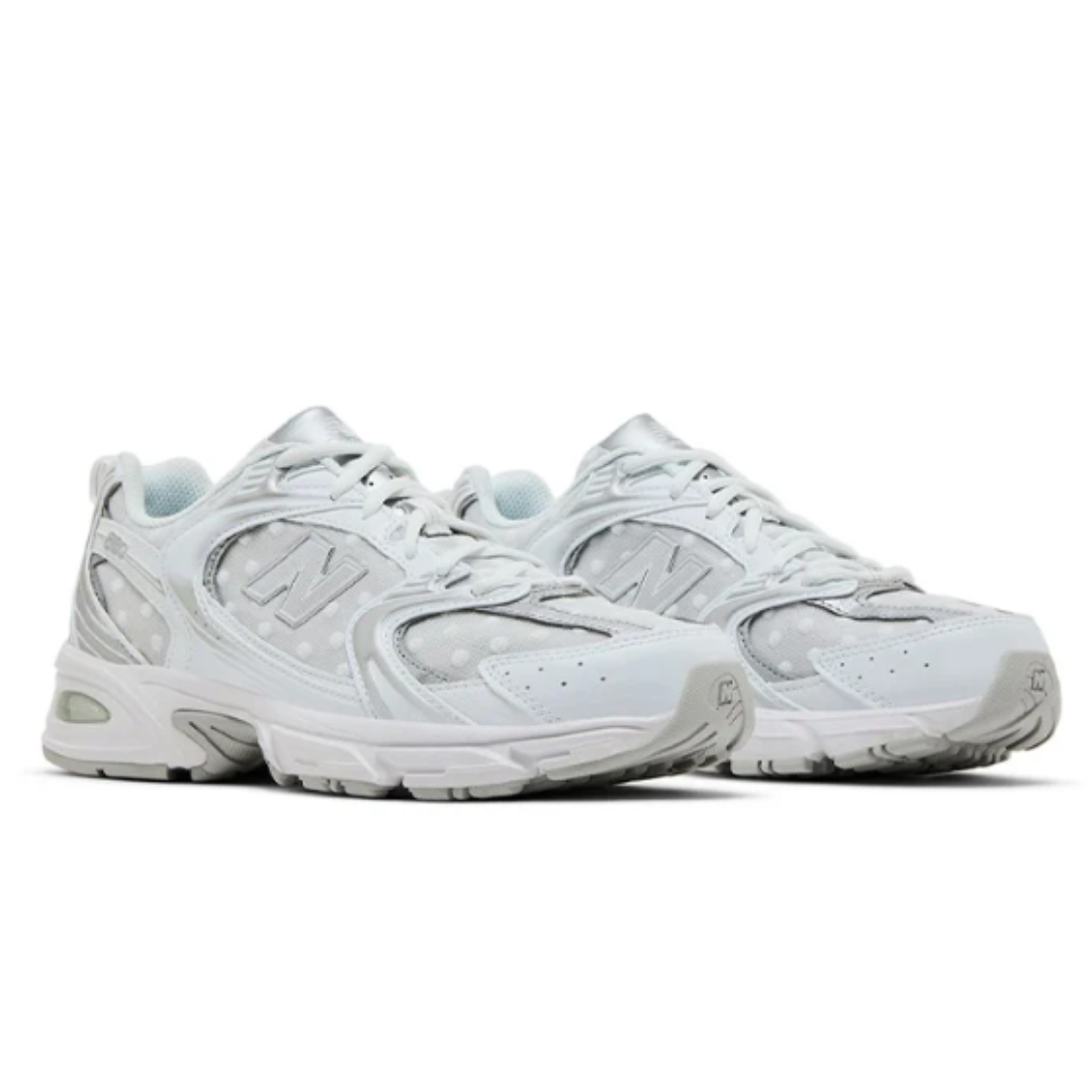 New Balance 530 White Silver Polka Dots – Women's Sneakers