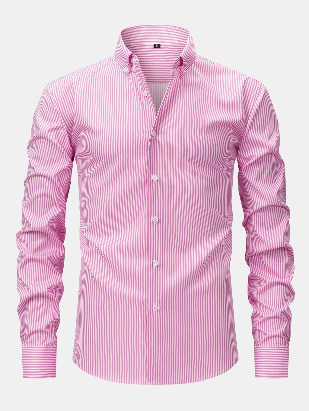 Long Sleeve Stripe Button Up Shirt & Slim Fit Tapered Trousers