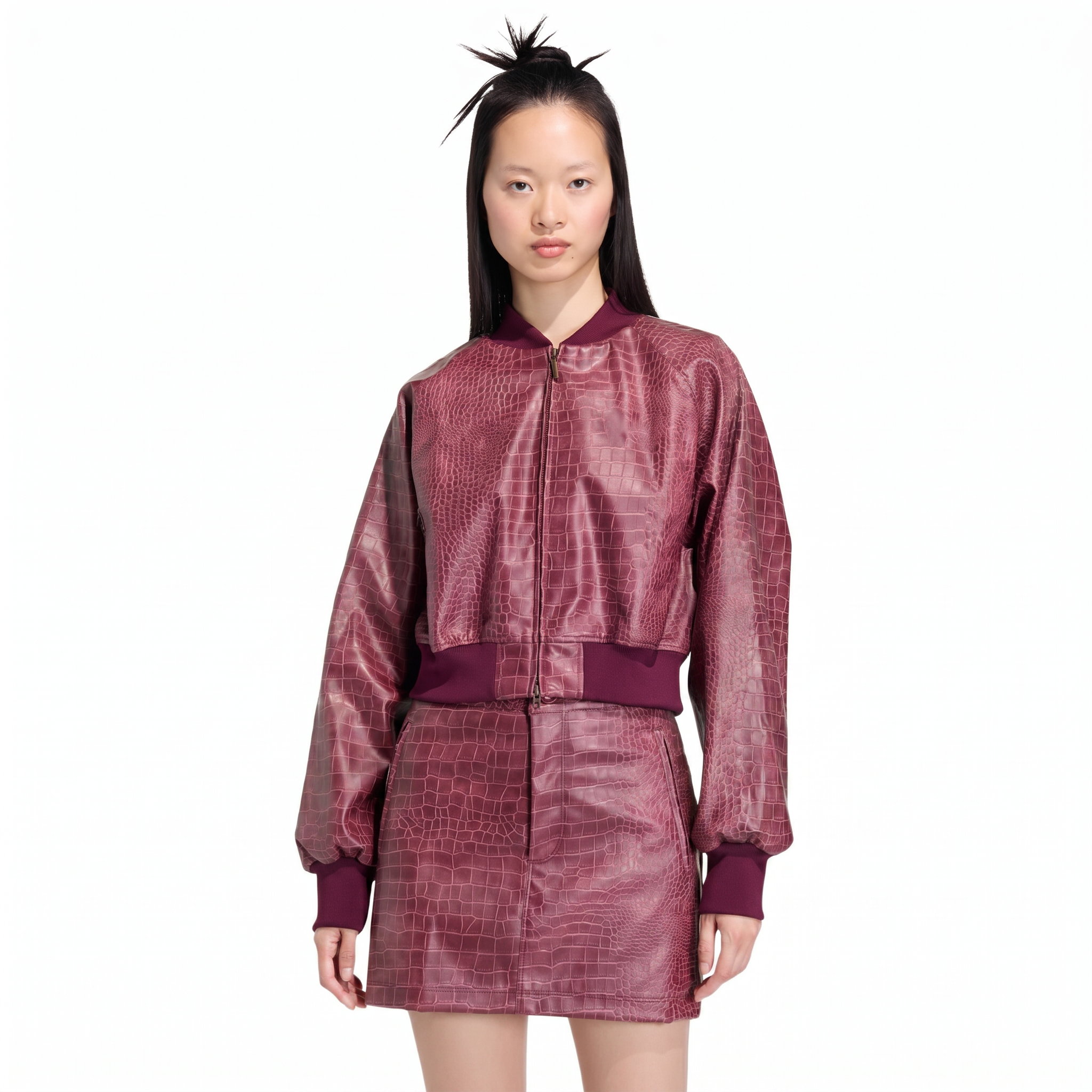 Pleather Set Maroon
