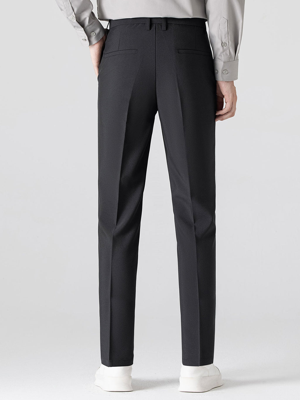 Textured Color Block Knit Polo & Slim Fit Tapered Trousers
