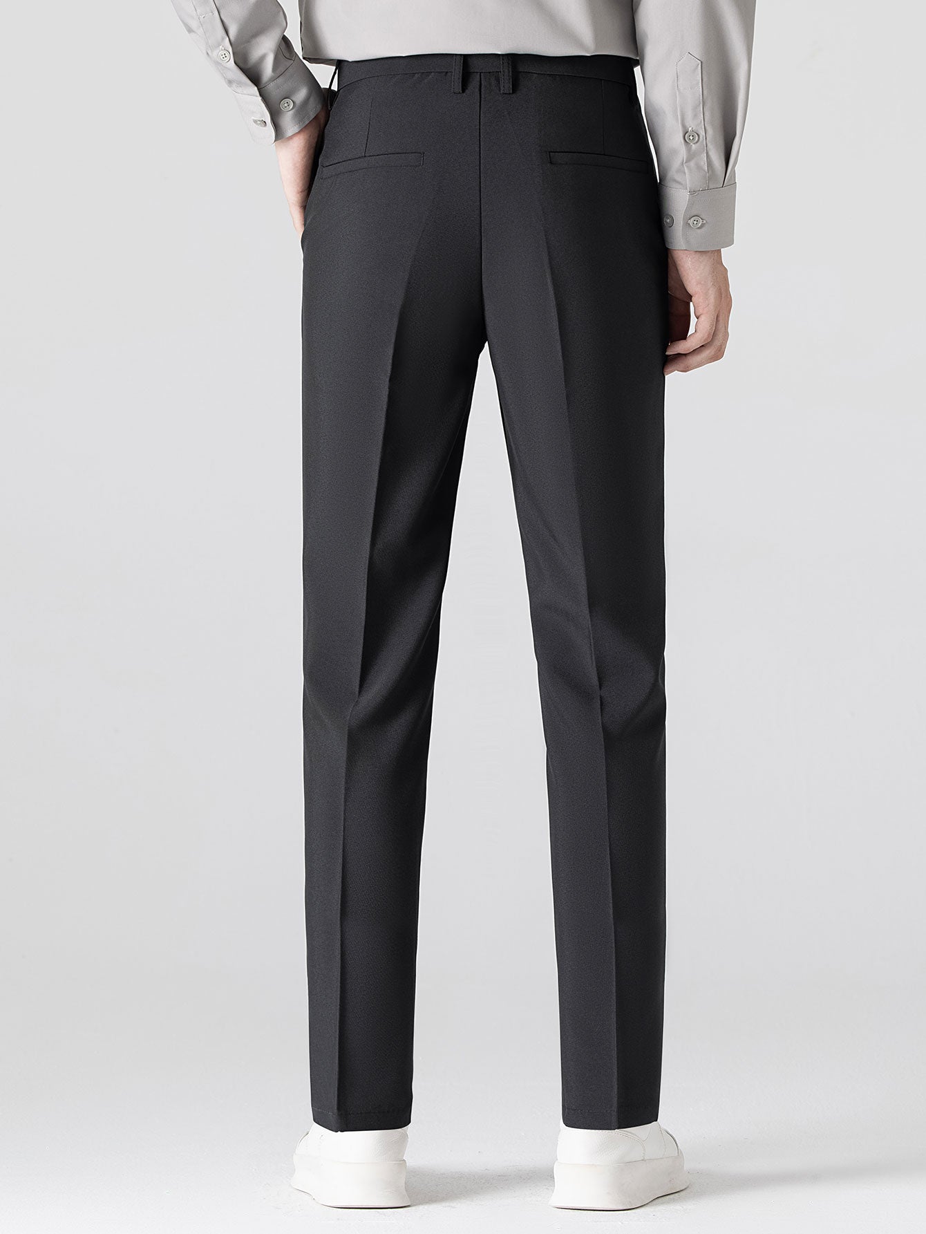 Textured Color Block Knit Polo & Slim Fit Tapered Trousers