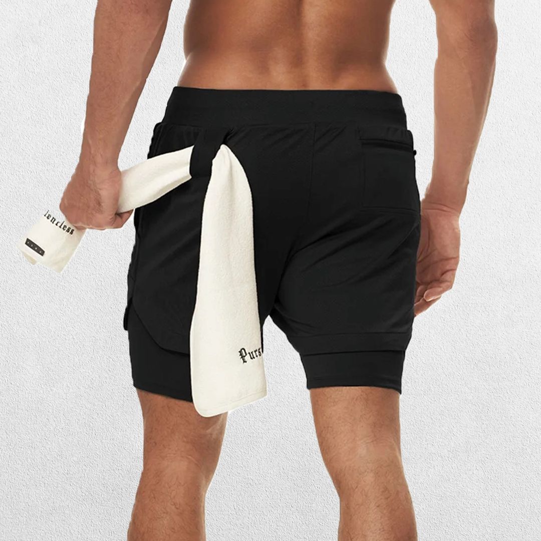GPW Men's 2-in-1 Running & Gym Shorts