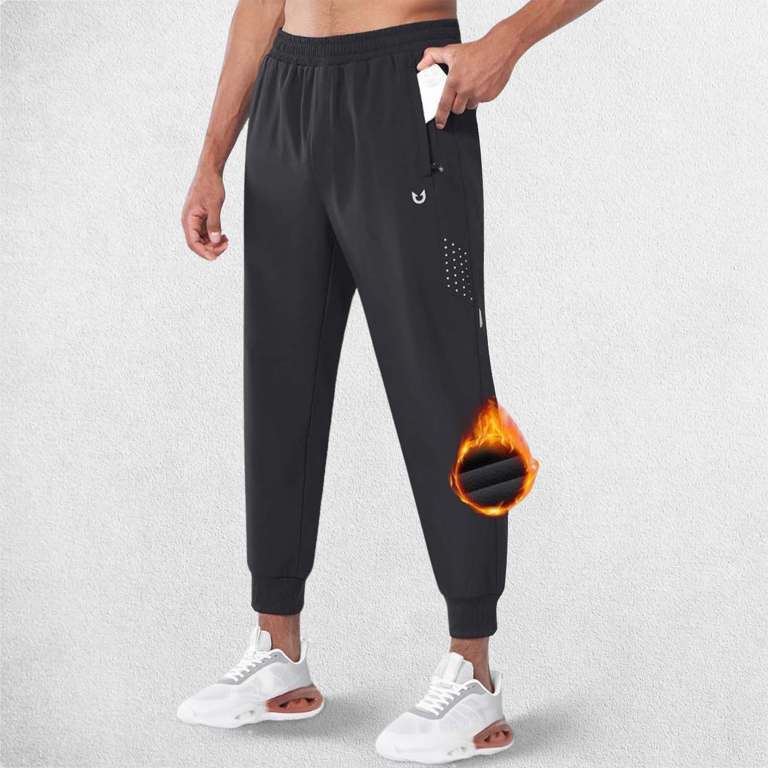 GPW Men's Fleece-Lined Winter Track Pants with Pockets