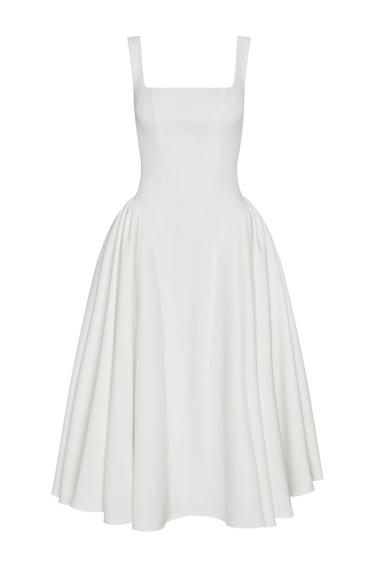 Chloe Corset Midi Dress - White