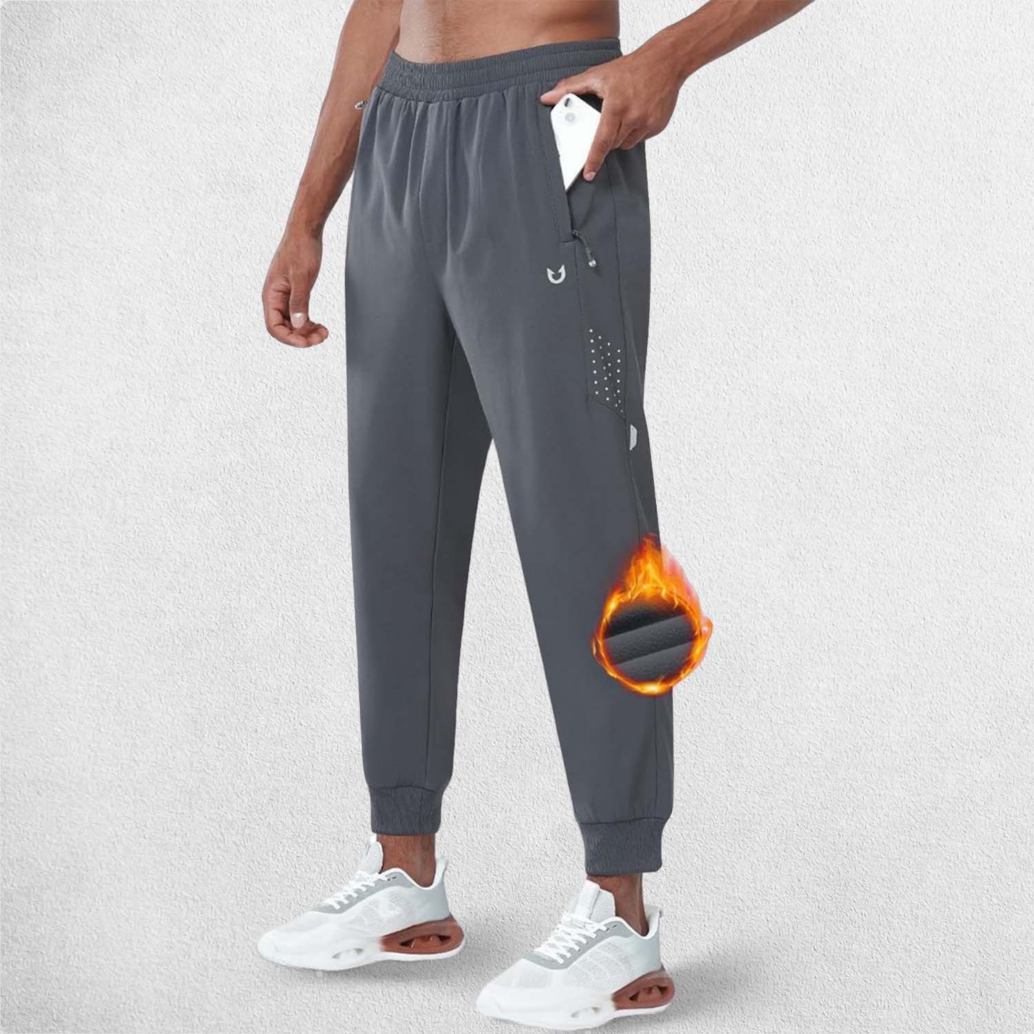 GPW Men's Fleece-Lined Winter Track Pants with Pockets