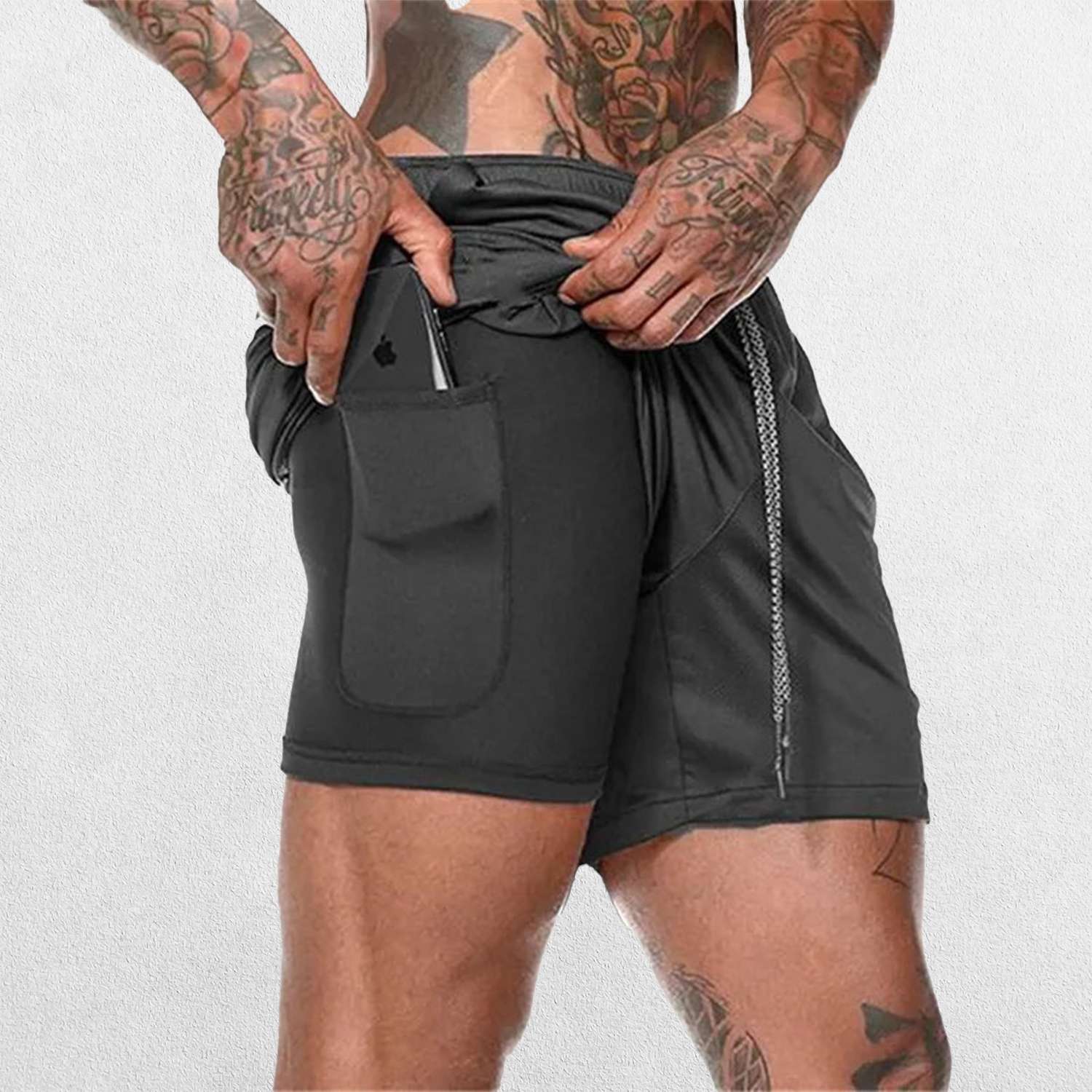 GPW Men's 2-in-1 Running & Gym Shorts