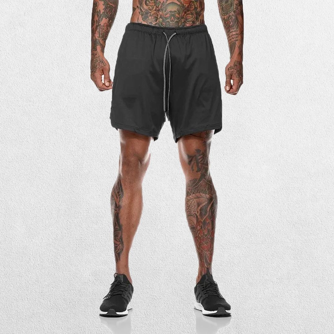 GPW Men's 2-in-1 Running & Gym Shorts