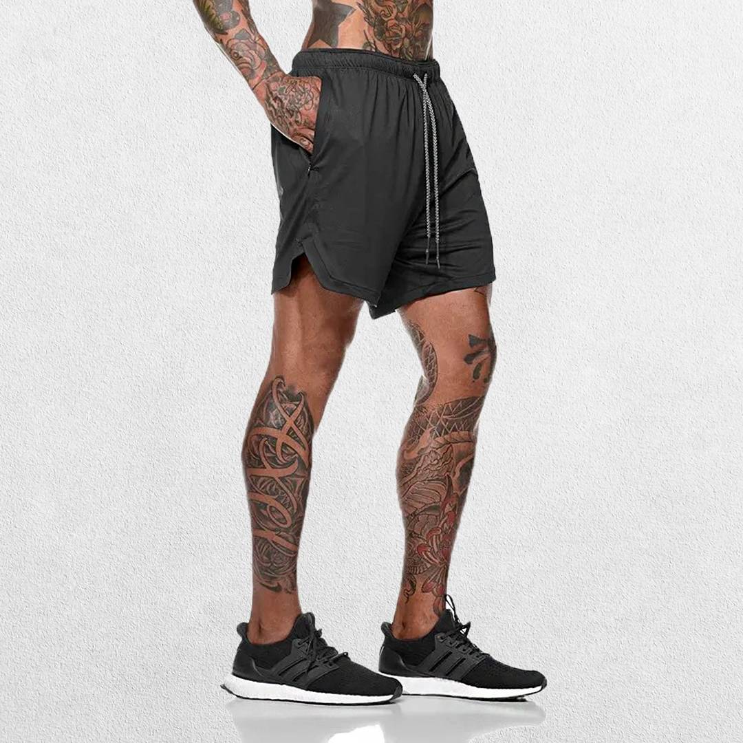 GPW Men's 2-in-1 Running & Gym Shorts