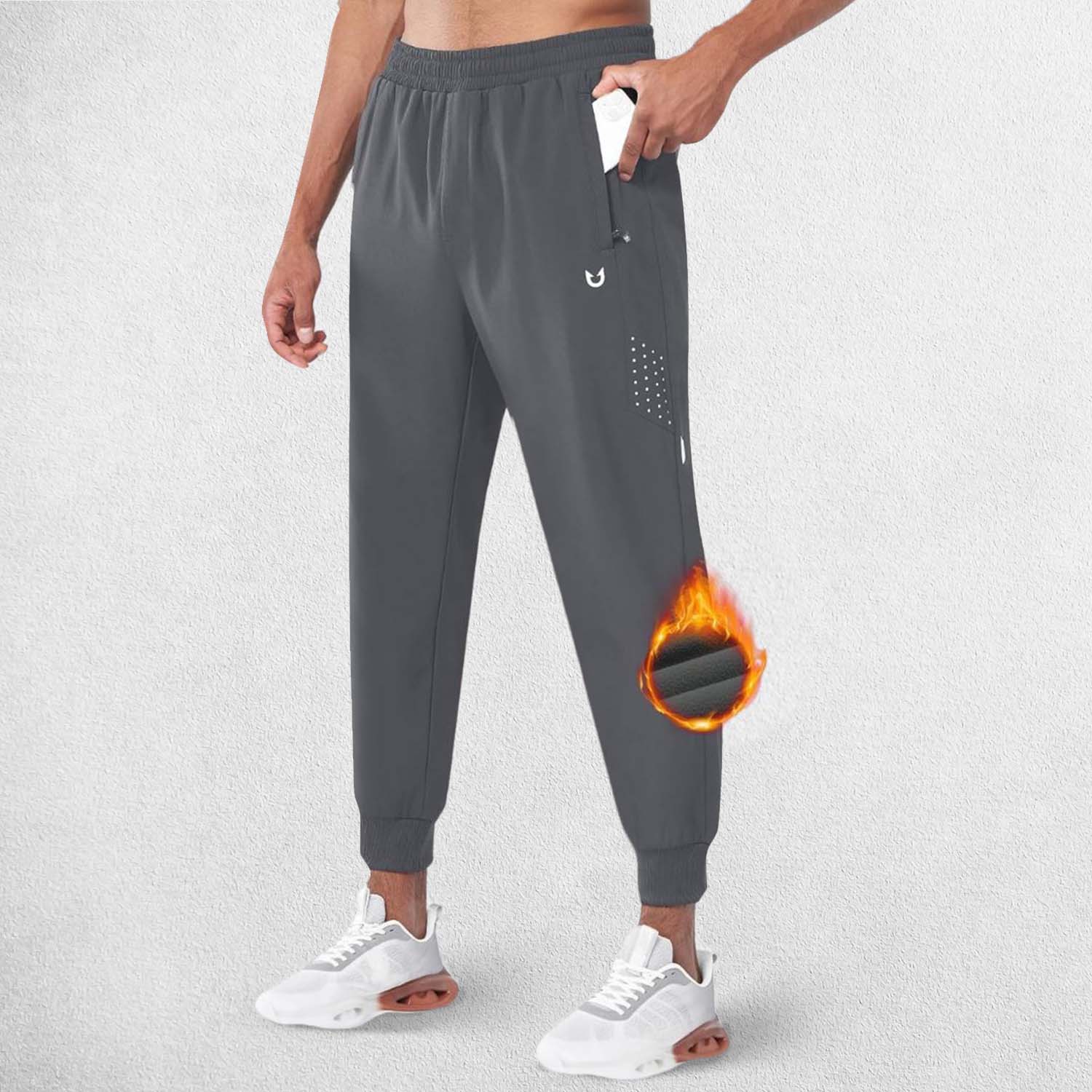 GPW Men's Fleece-Lined Winter Track Pants with Pockets