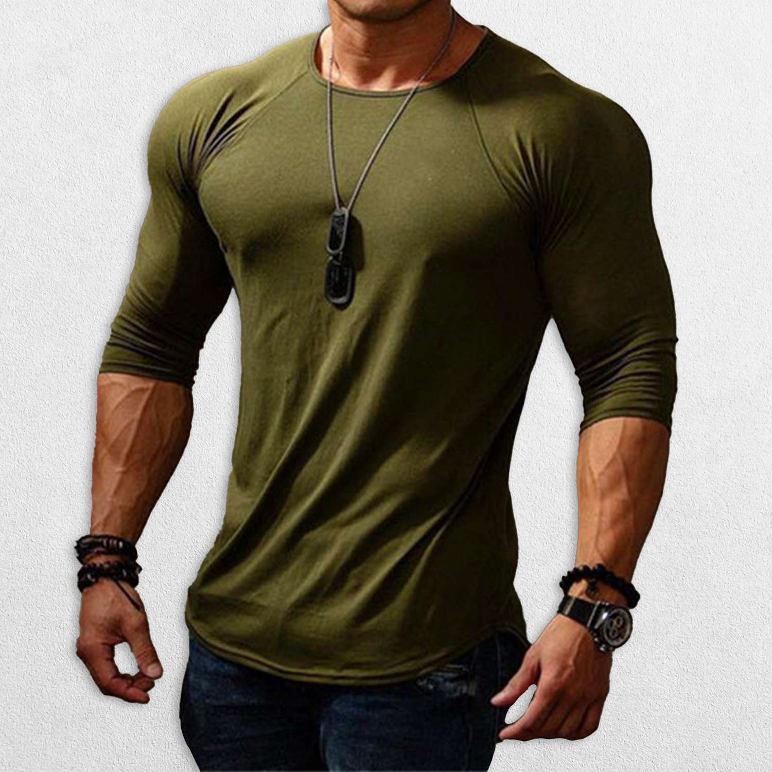 GPW Men's Long Sleeve Cotton Gym Tee
