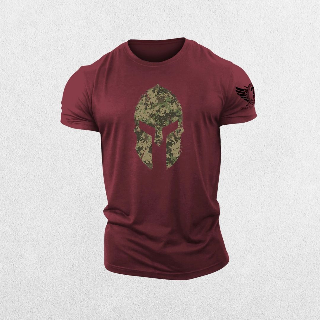 GPW Spartan Helmet 3D Print Camo Gym Tee