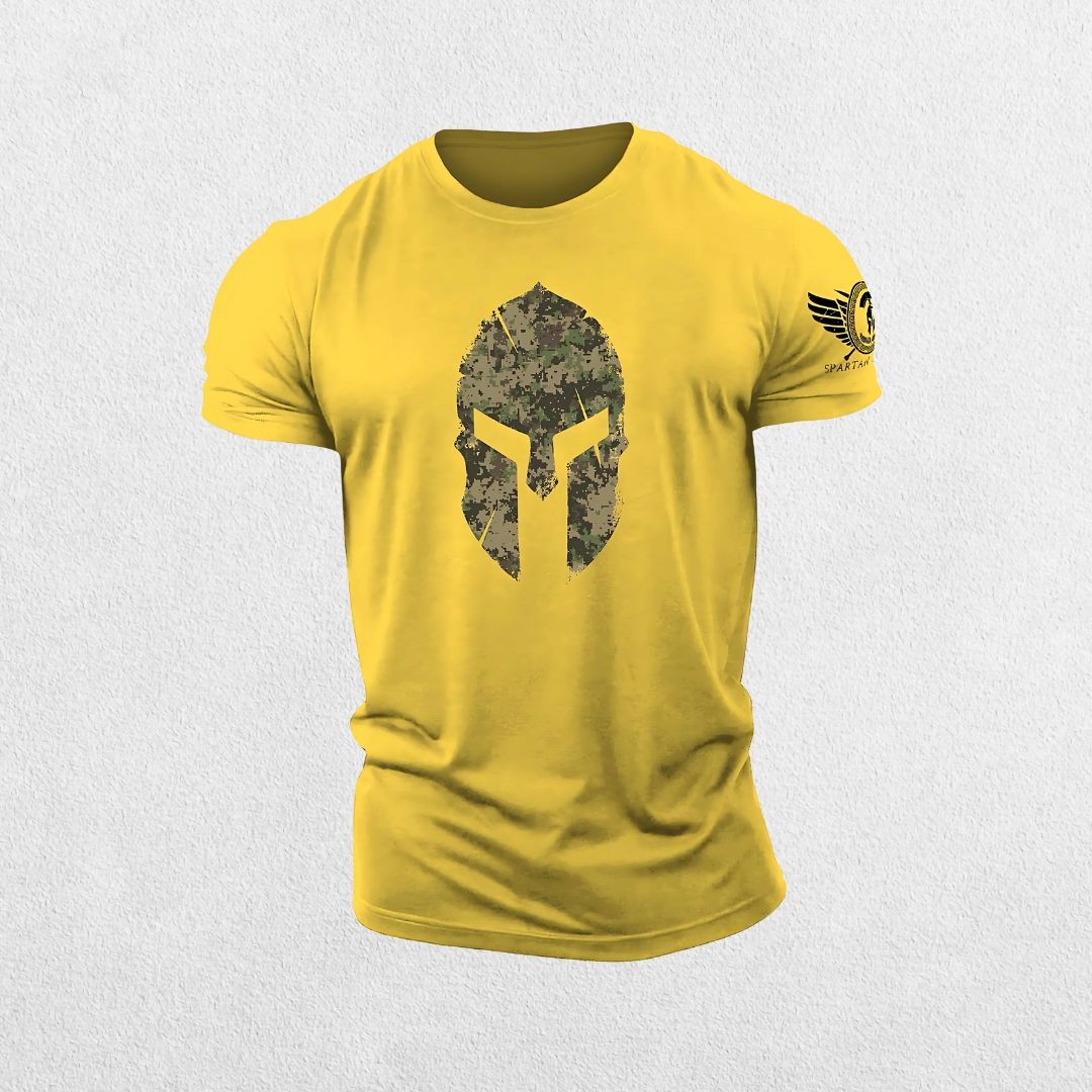 GPW Spartan Helmet 3D Print Camo Gym Tee