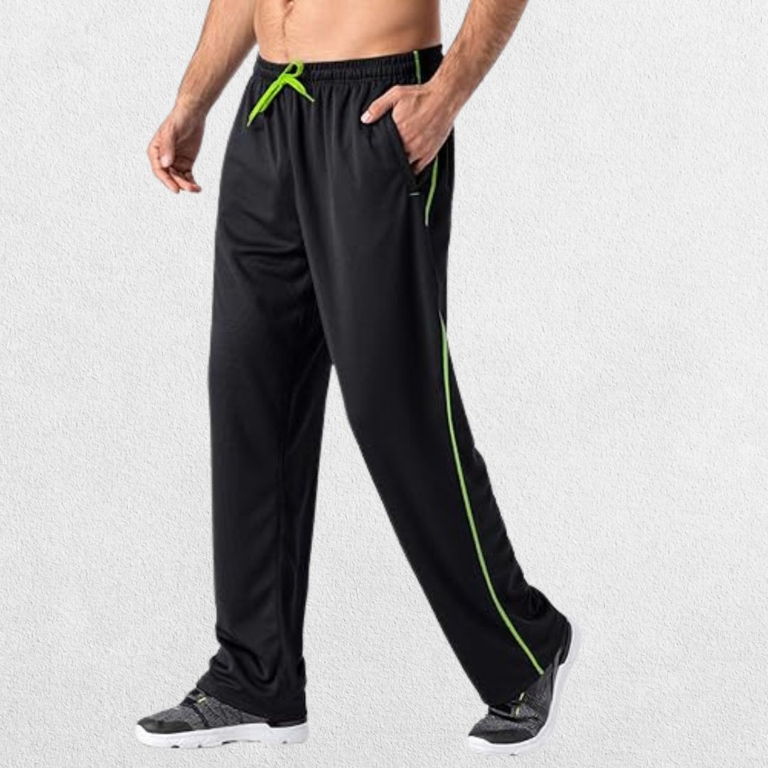 GPW Men's Loose-Fit Mesh Track Pants with Zip Pockets
