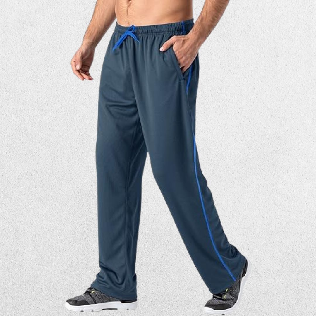 GPW Men's Loose-Fit Mesh Track Pants with Zip Pockets