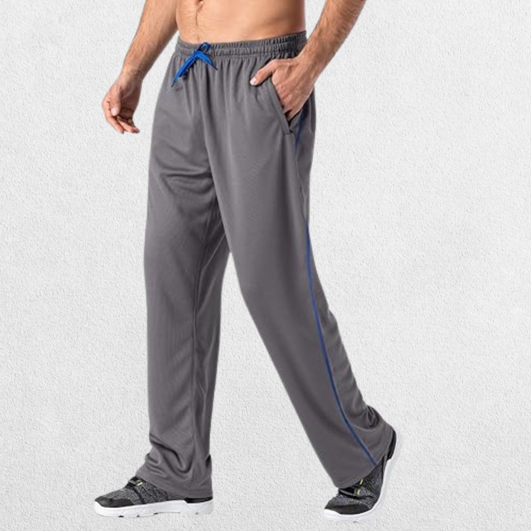GPW Men's Loose-Fit Mesh Track Pants with Zip Pockets