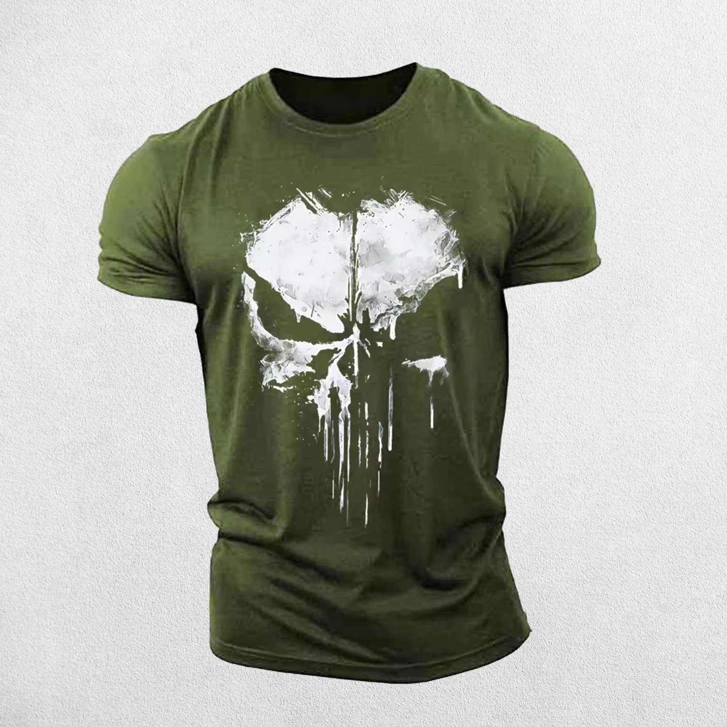 Men's Punisher Skull 3D Print Gym T-Shirt