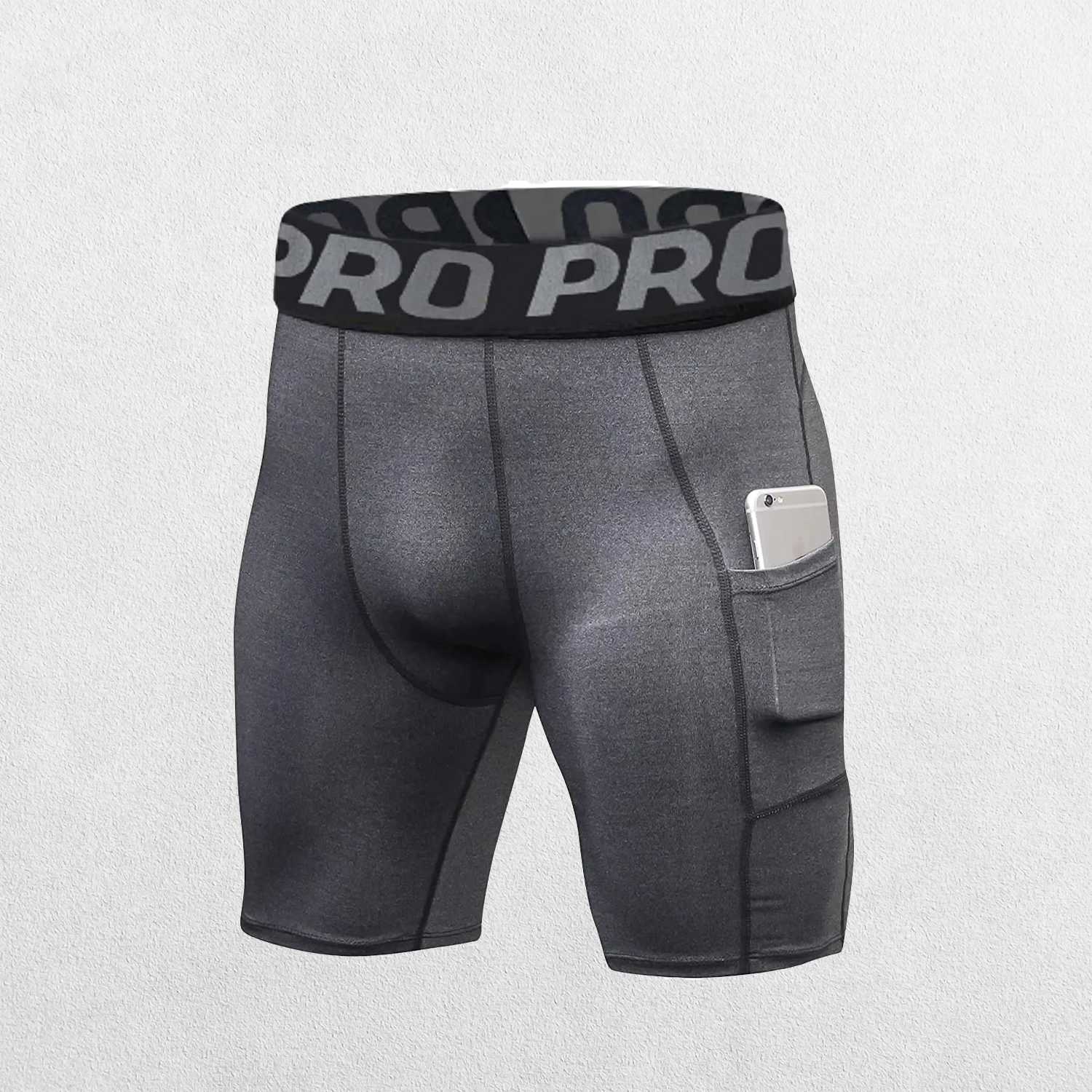 GPW Men's Compression Gym Shorts with Pockets