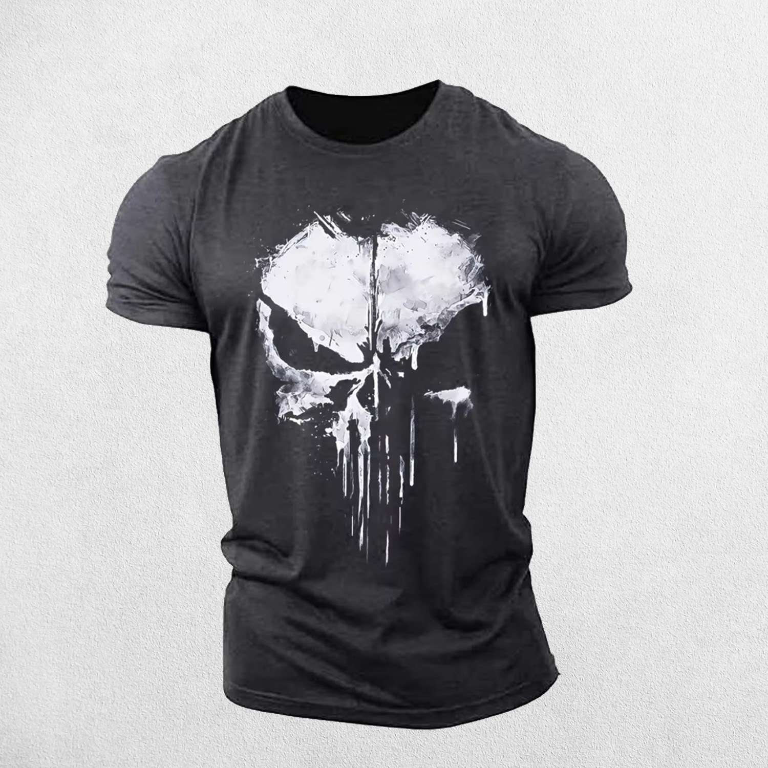 Men's Punisher Skull 3D Print Gym T-Shirt
