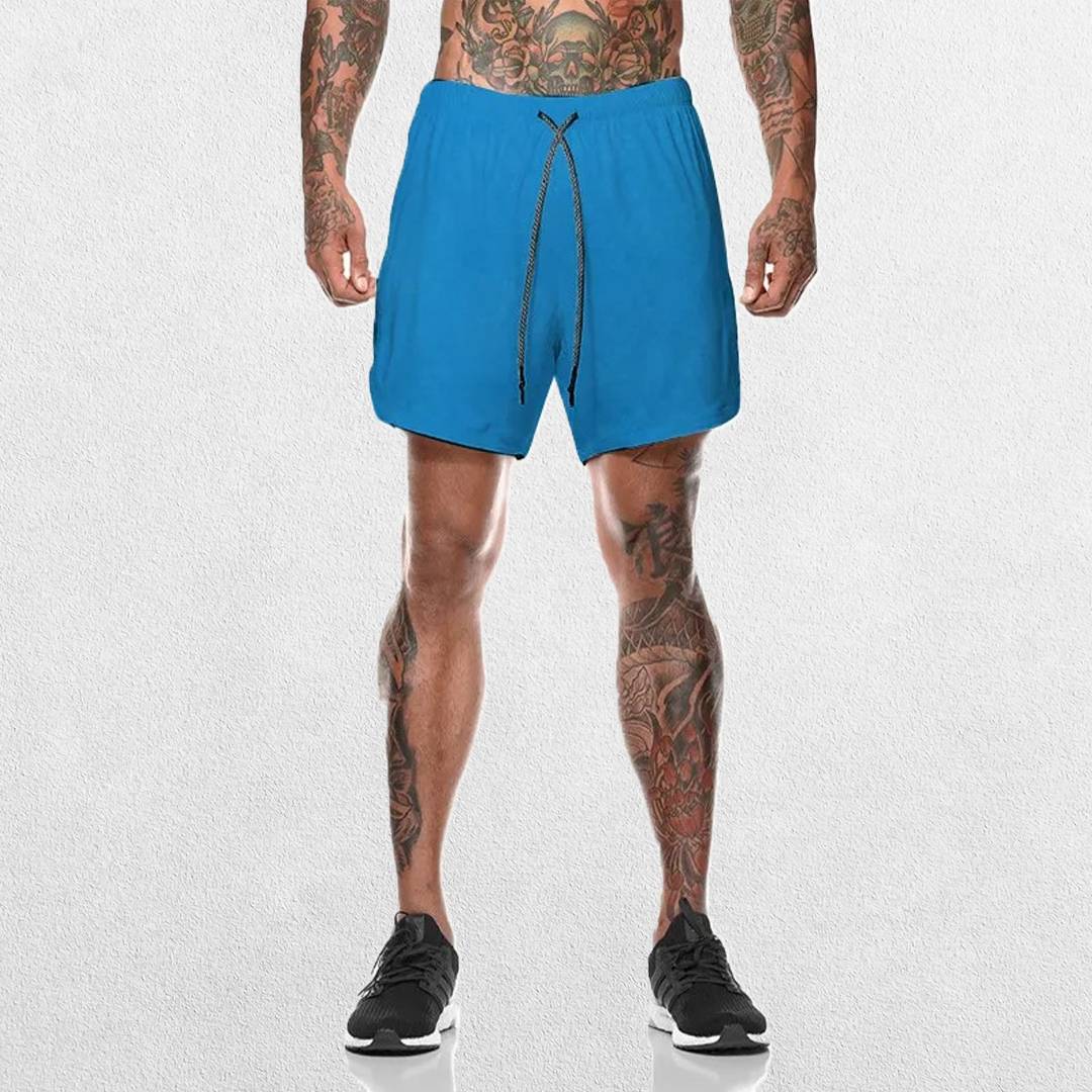 GPW Men's 2-in-1 Running & Gym Shorts