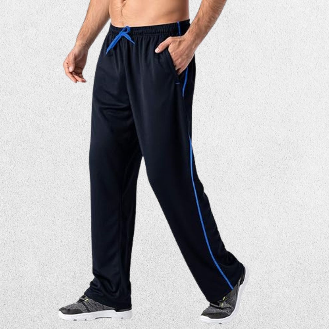 GPW Men's Loose-Fit Mesh Track Pants with Zip Pockets