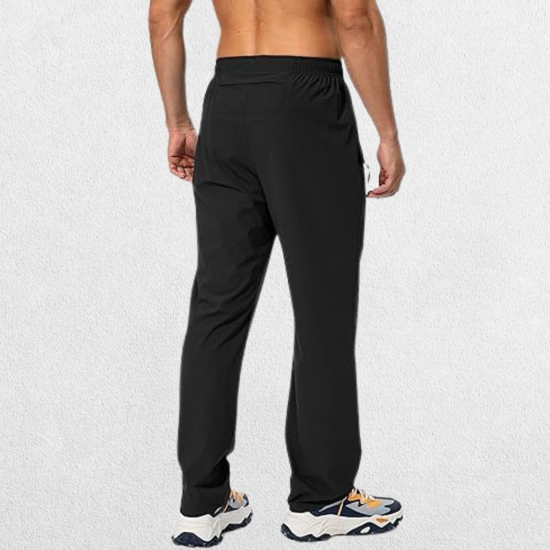 Men's Elastic-Waist Athletic Trousers with Zip Pockets