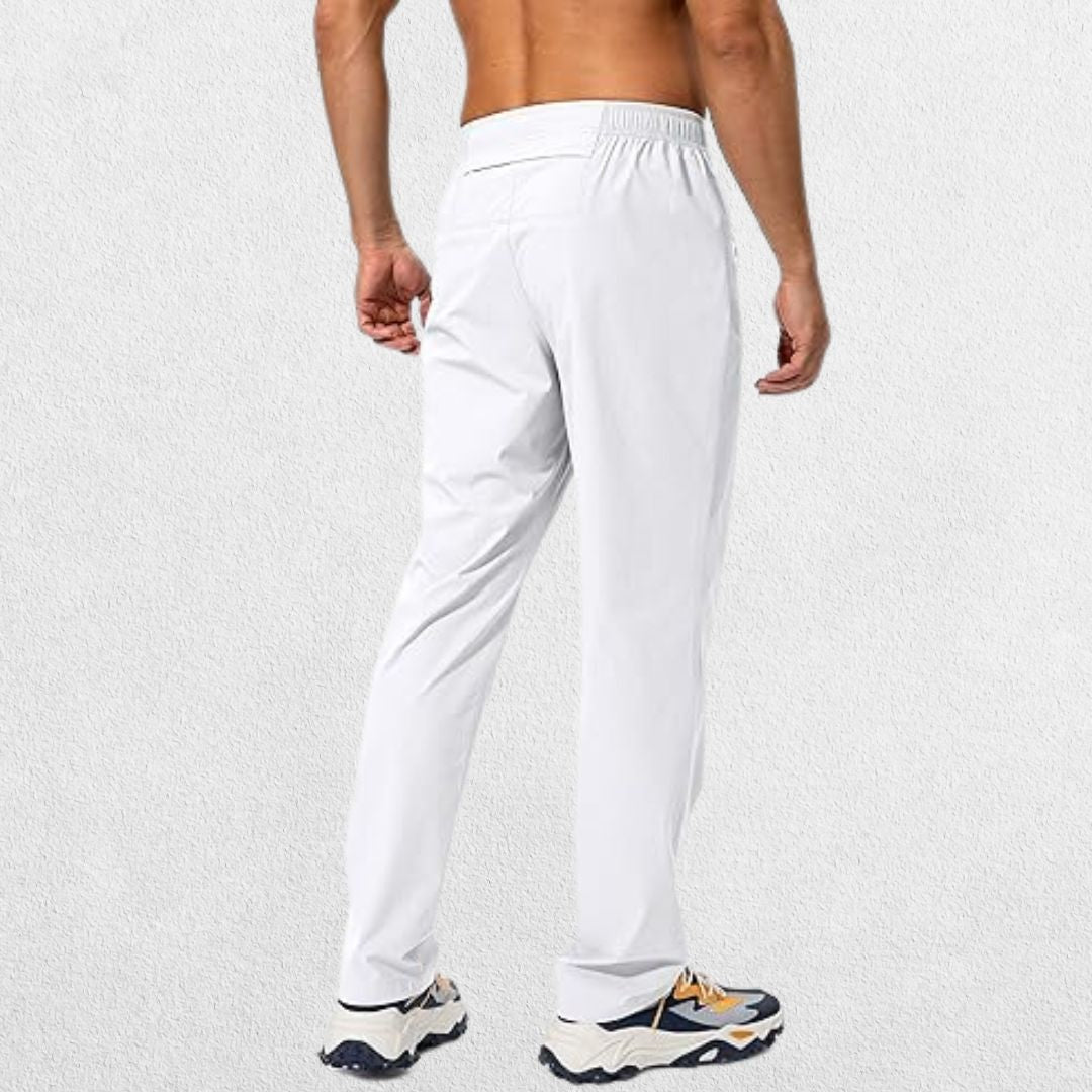 Men's Elastic-Waist Athletic Trousers with Zip Pockets