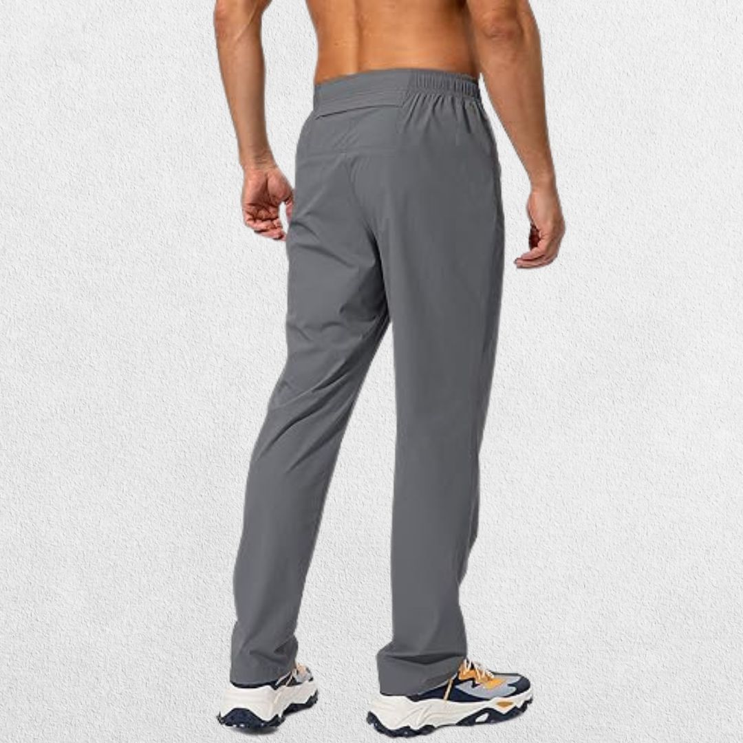 Men's Elastic-Waist Athletic Trousers with Zip Pockets