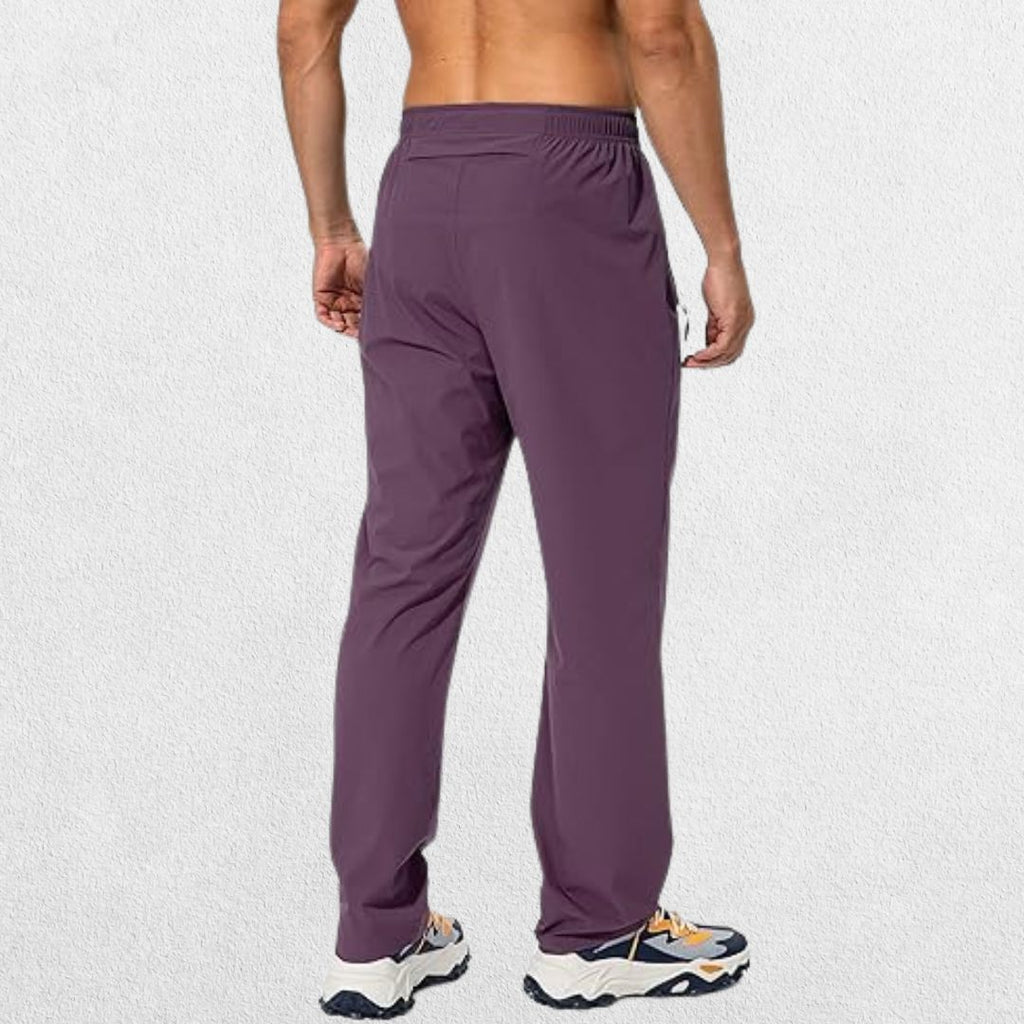 Men's Elastic-Waist Athletic Trousers with Zip Pockets