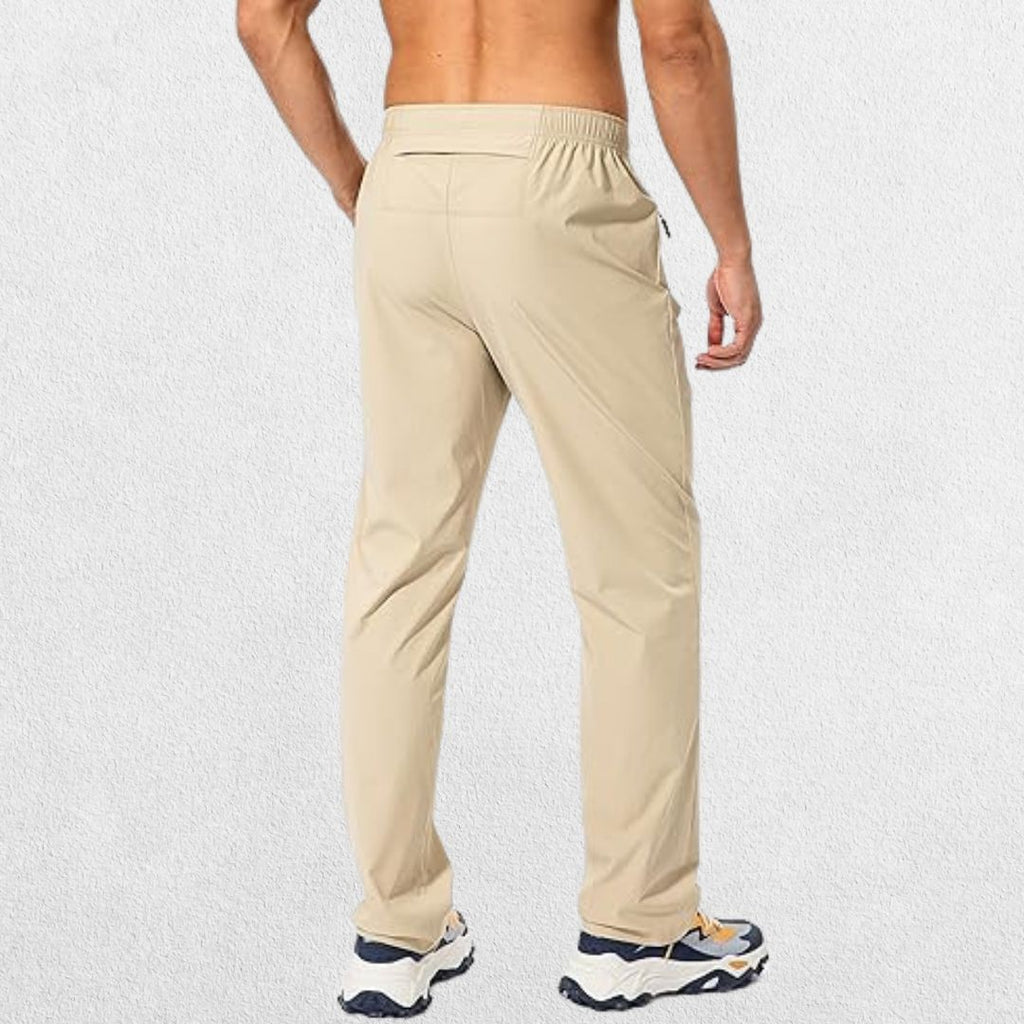 Men's Elastic-Waist Athletic Trousers with Zip Pockets