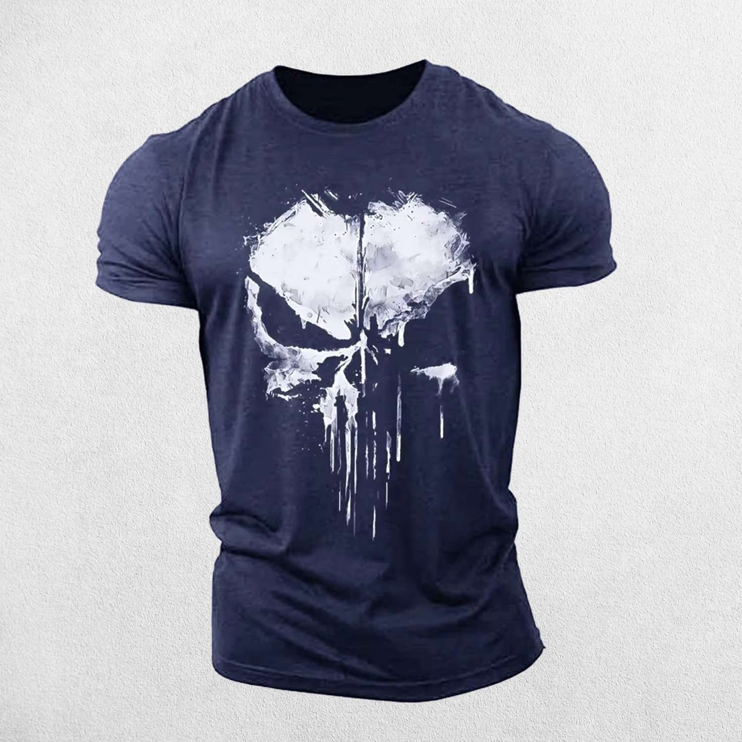 Men's Punisher Skull 3D Print Gym T-Shirt