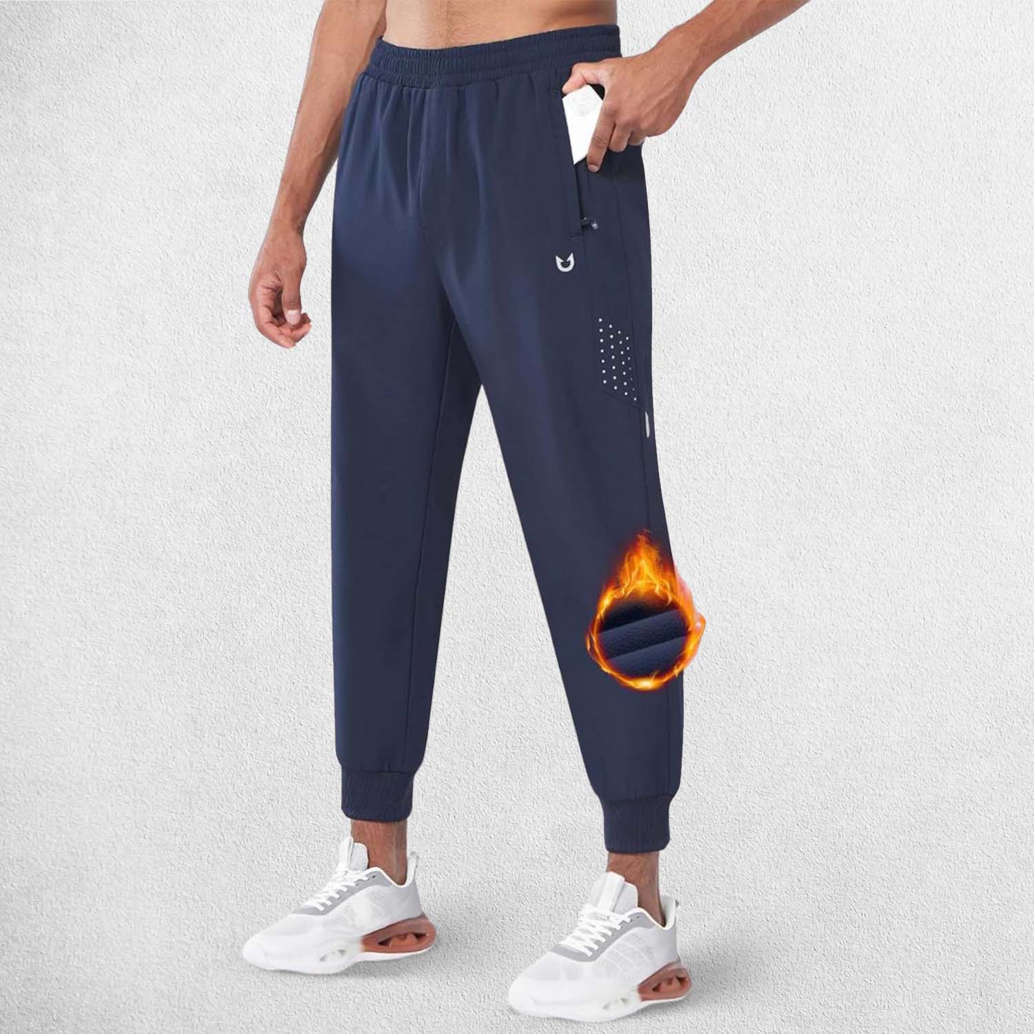 GPW Men's Fleece-Lined Winter Track Pants with Pockets