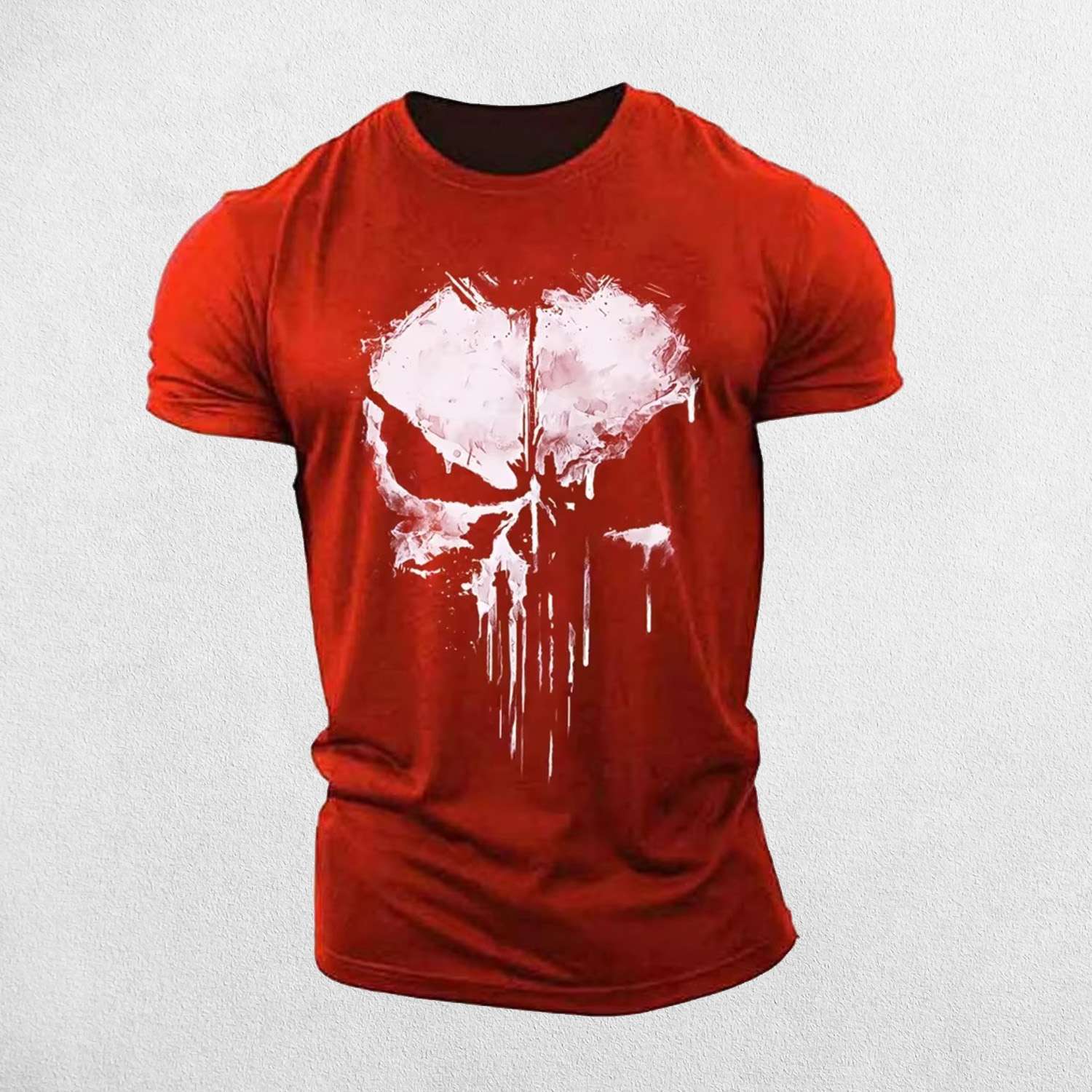 Men's Punisher Skull 3D Print Gym T-Shirt
