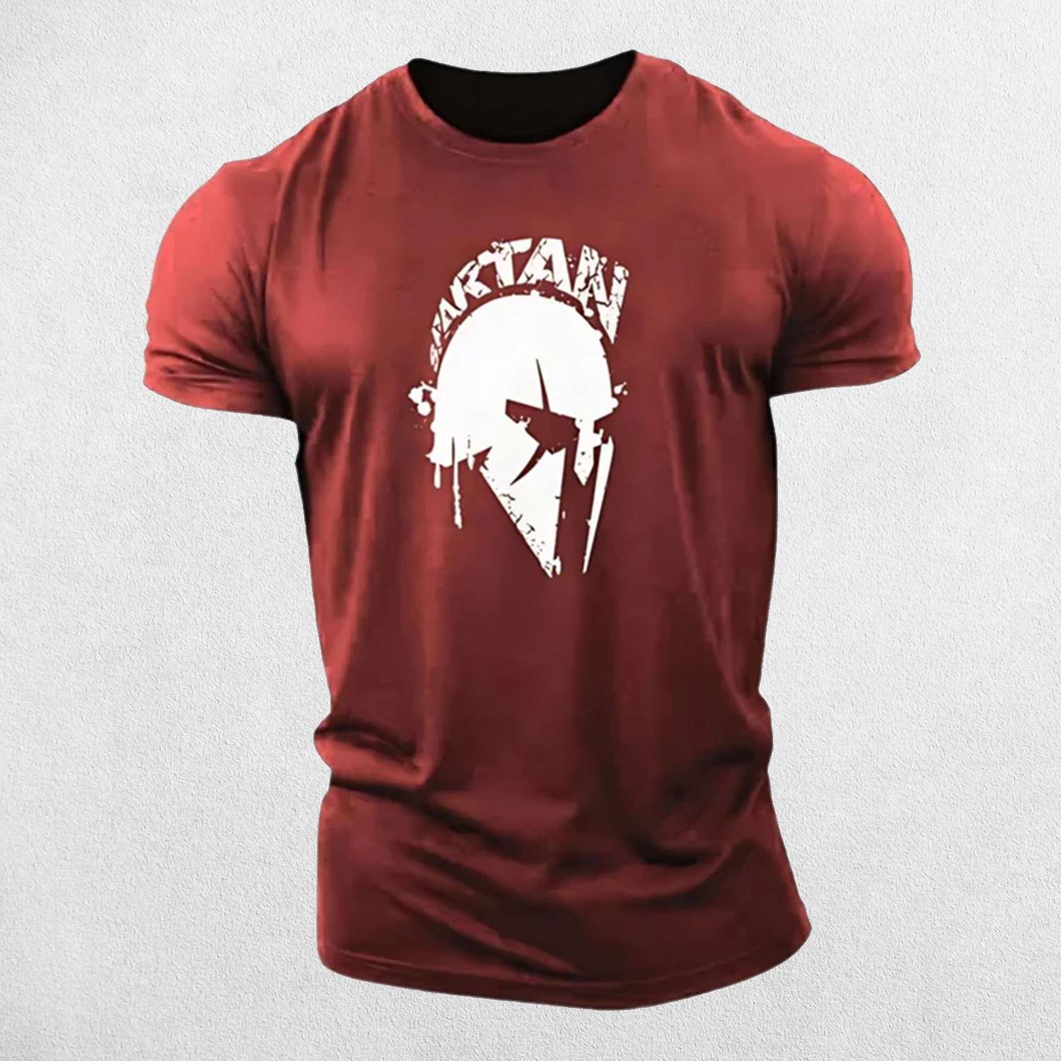 Men's Vintage Spartan Print Fitness Tee