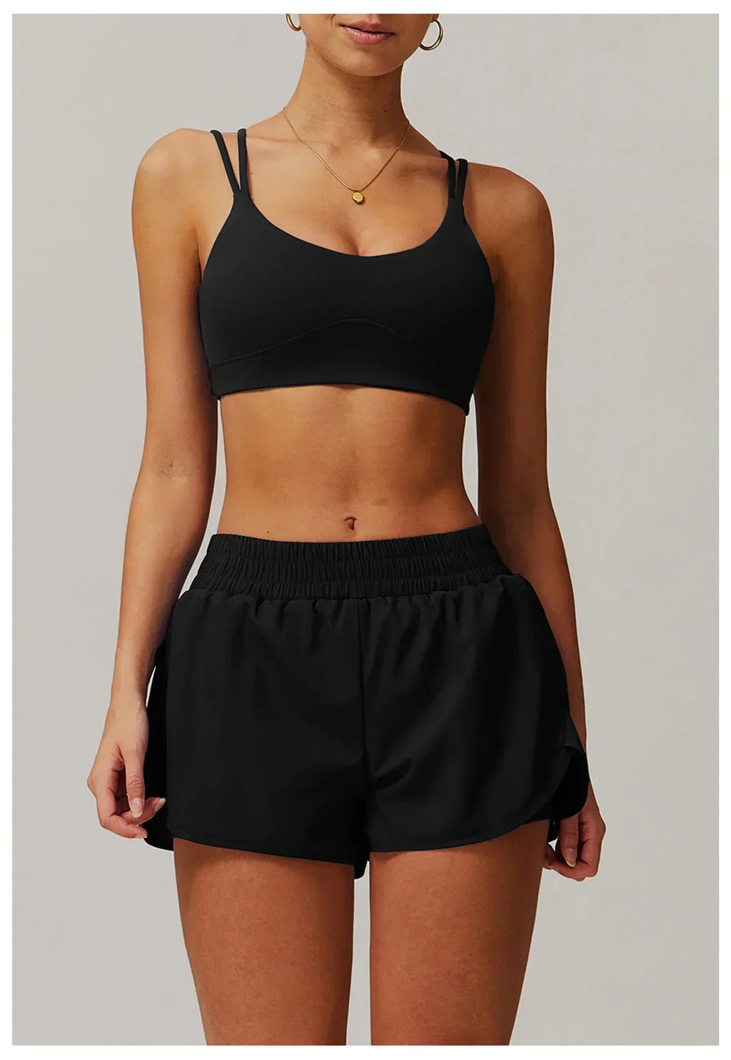 Criss-Cross Back Sports Bra - High-Support Padded Bralette