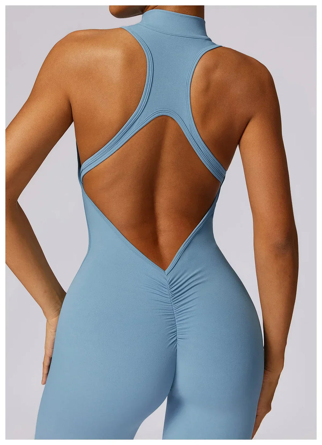 Zip-Front Yoga Jumpsuit - Women's Pilates & Gym Overalls