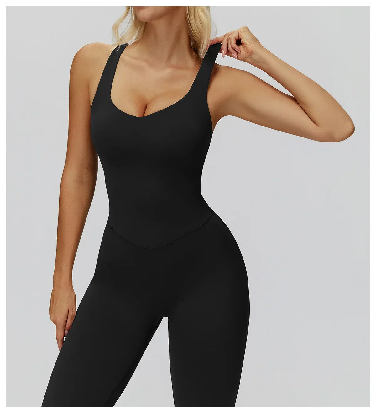 Stretch Push-Up Romper - Women's Yoga & Gym Tracksuit Set