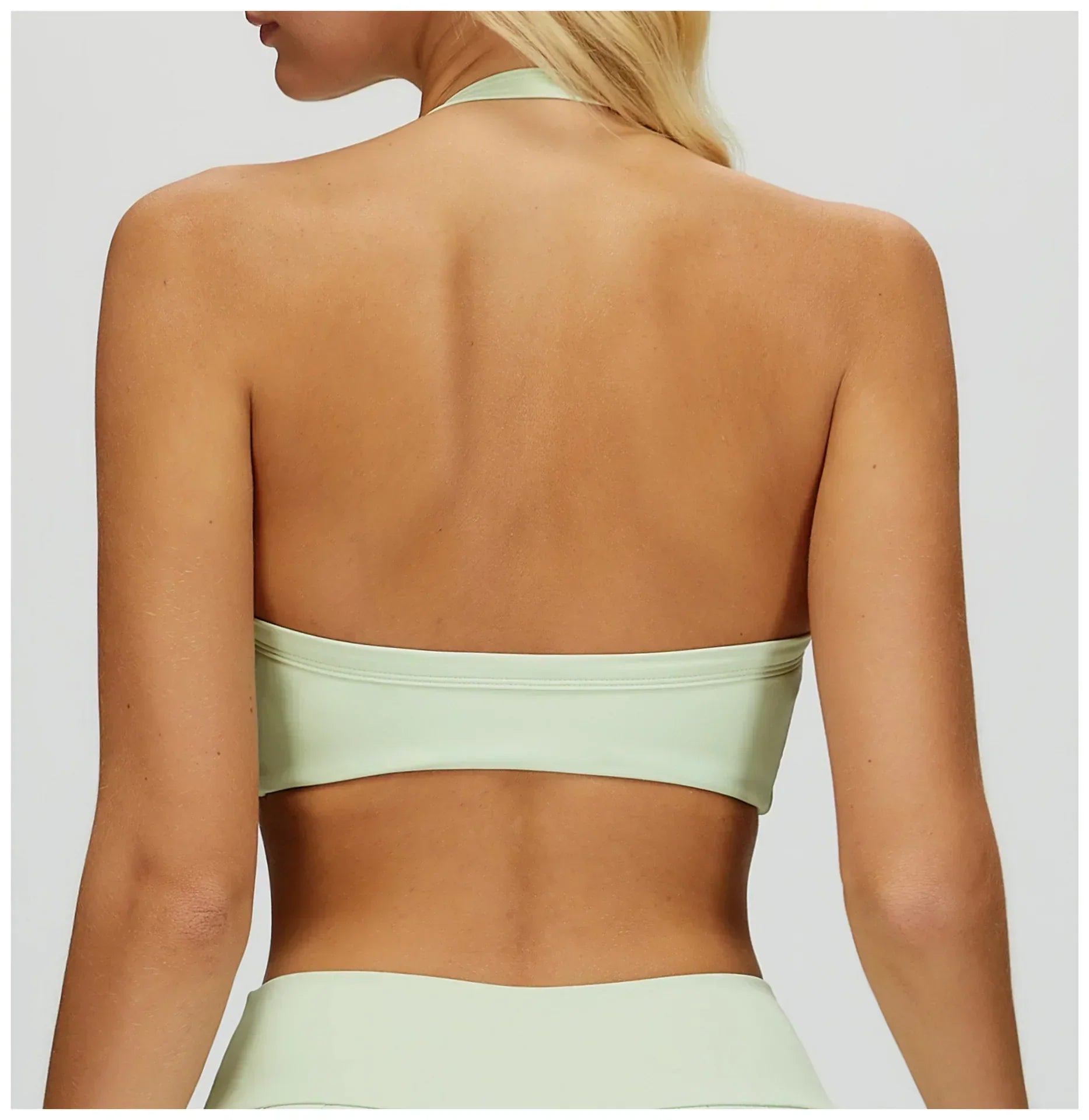 Backless Athletic Sports Bra - Women's Gym Crop Top