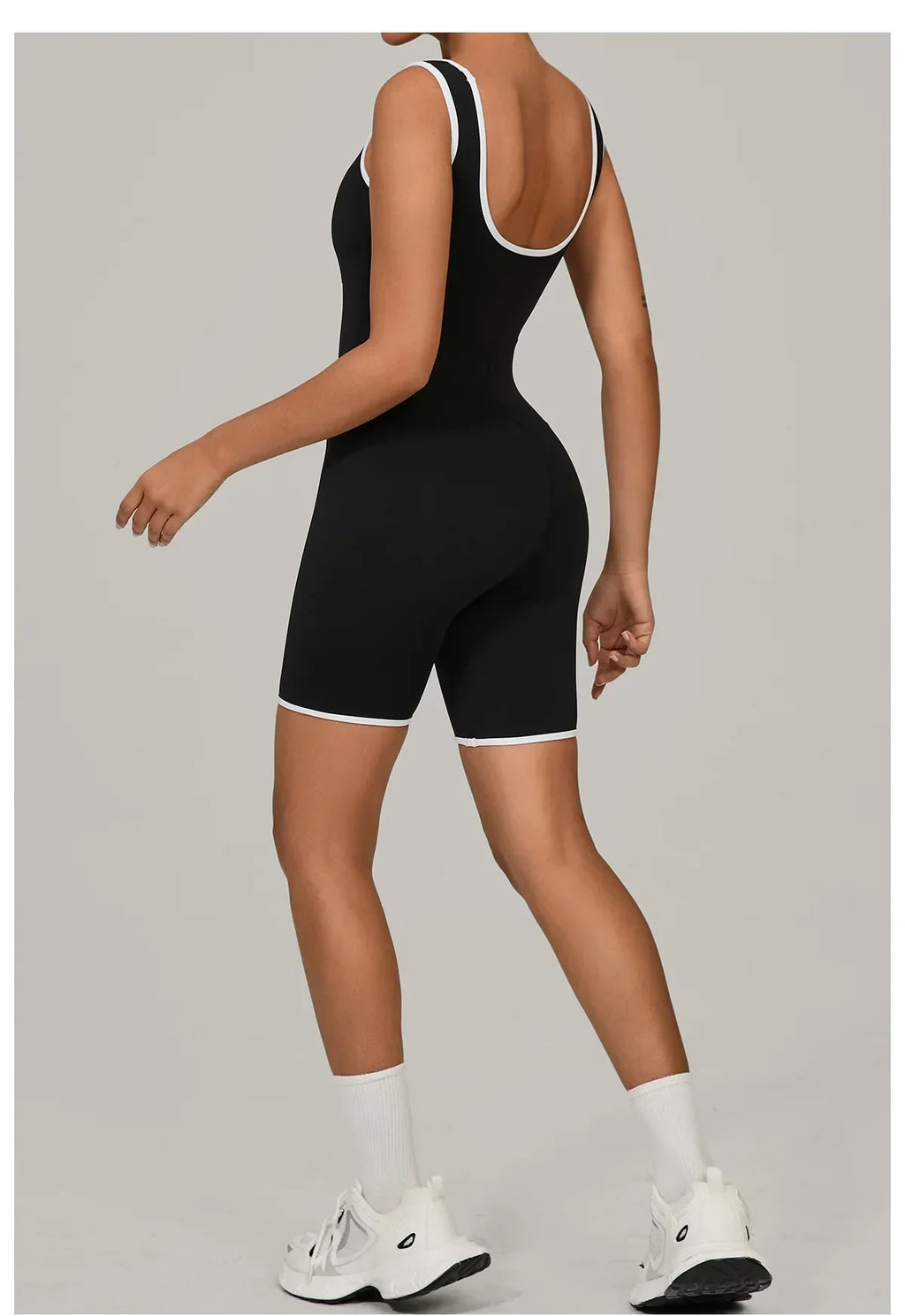 Color-Block Sleeveless Romper - Women's Quick-Dry Yoga Jumpsuit