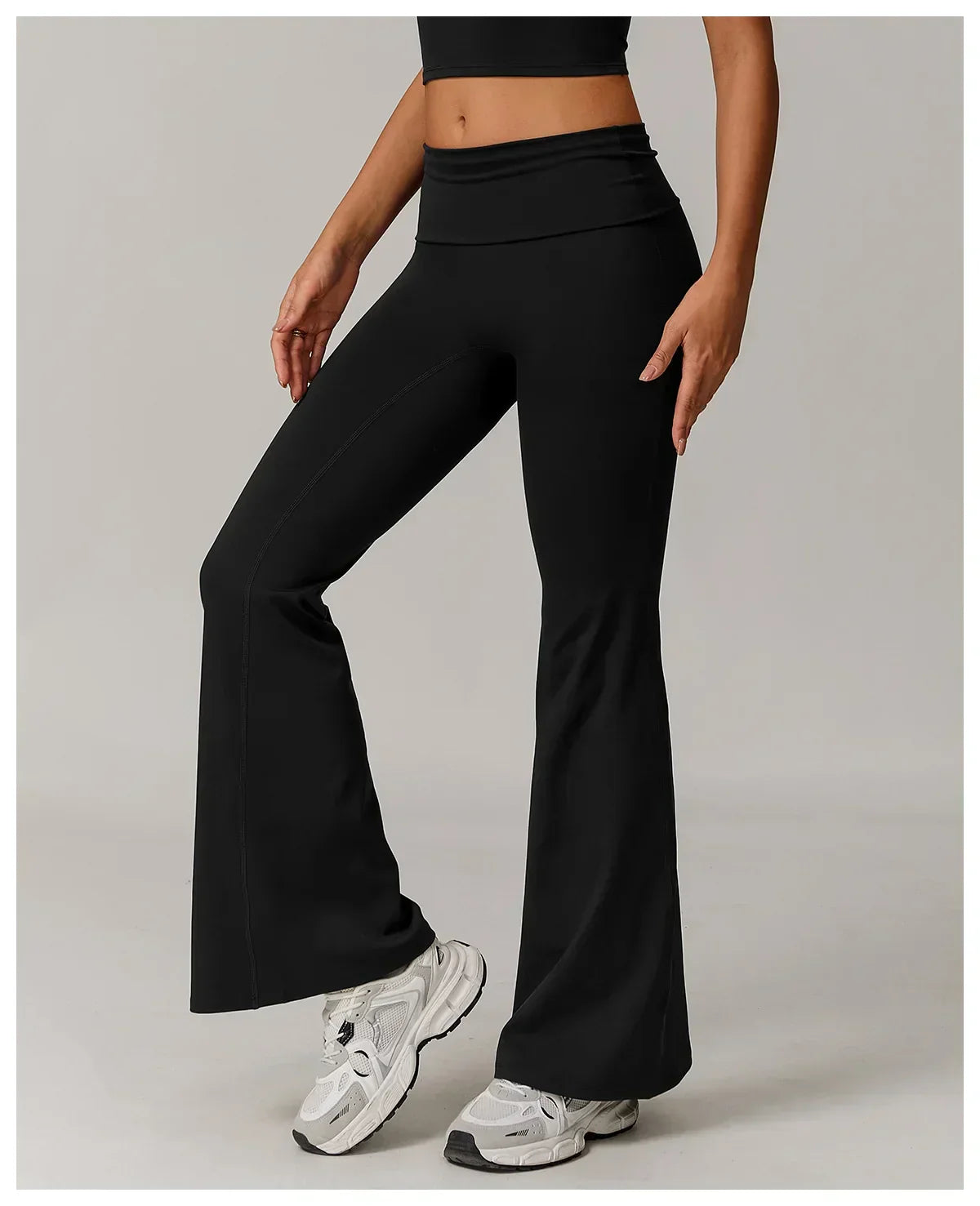 High-Waist Flare Leggings - Tummy-Control Wide-Leg Yoga Pants