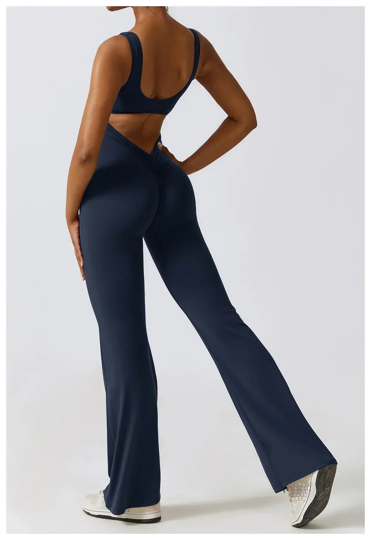 One-Piece Stretch Bodysuit - Women's Push-Up Workout Jumpsuit