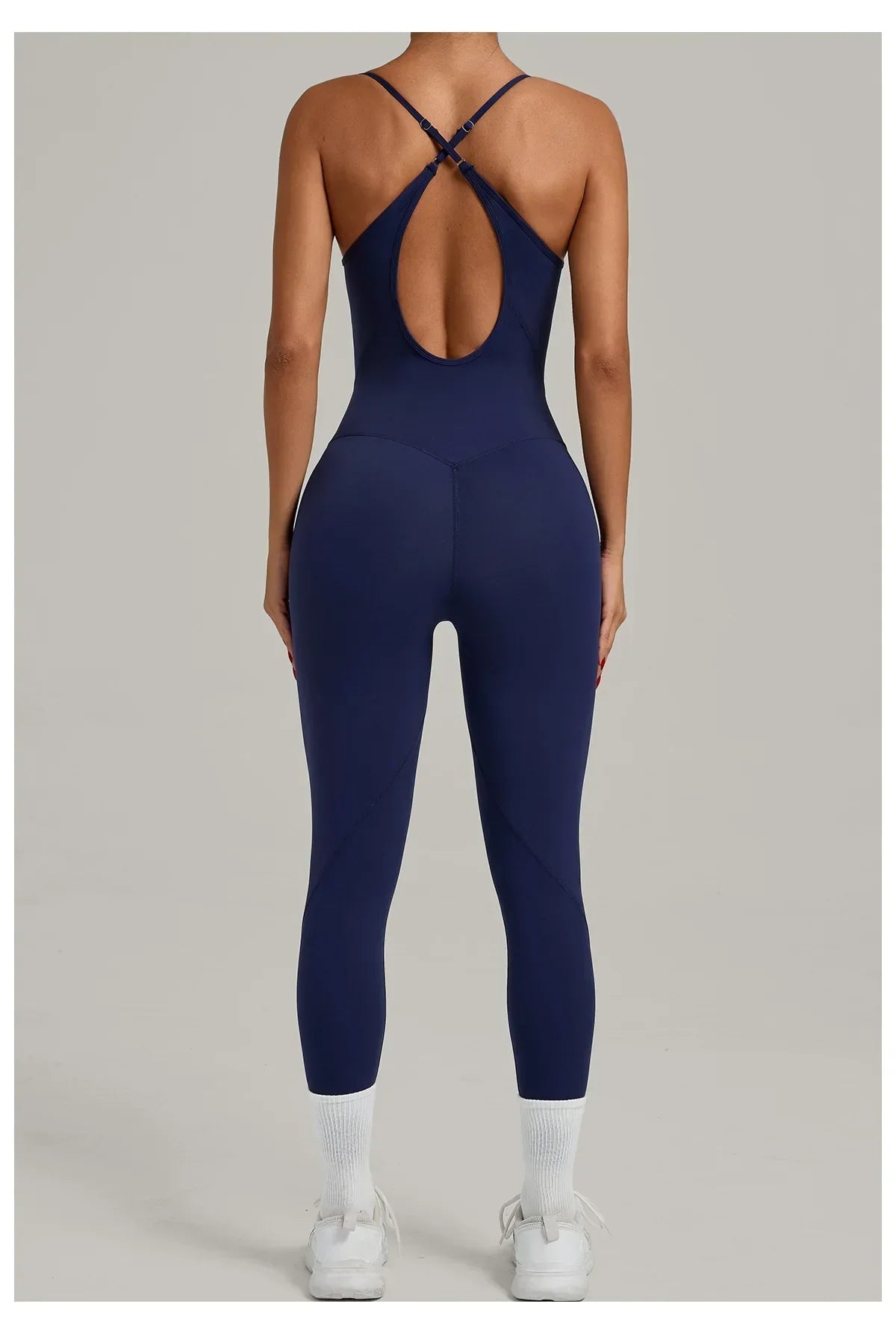 Scrunch Backless Romper - Women's One-Piece Yoga Jumpsuit