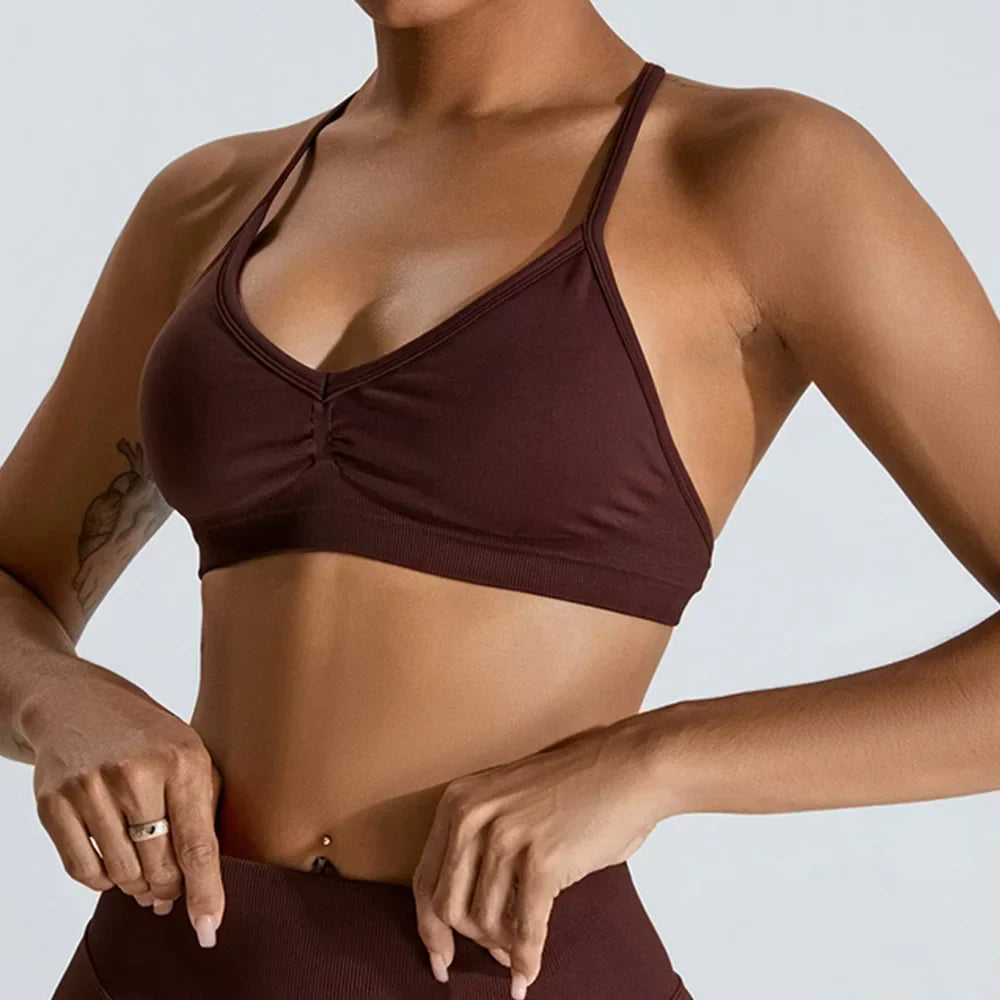 Scrunch Push-Up Sports Bra - Seamless Adjustable-Strap Tank