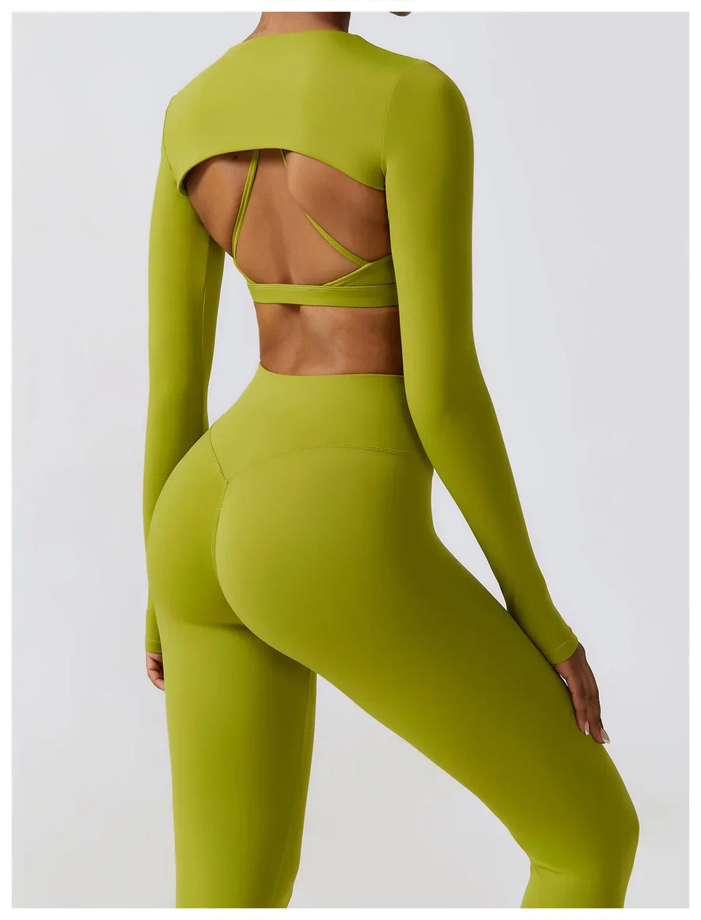 2/3-Piece Activewear Set - Leggings, Bra & Long Sleeve Top