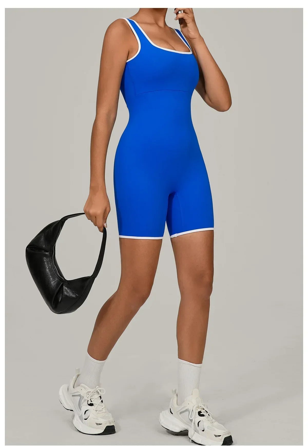 Color-Block Sleeveless Romper - Women's Quick-Dry Yoga Jumpsuit