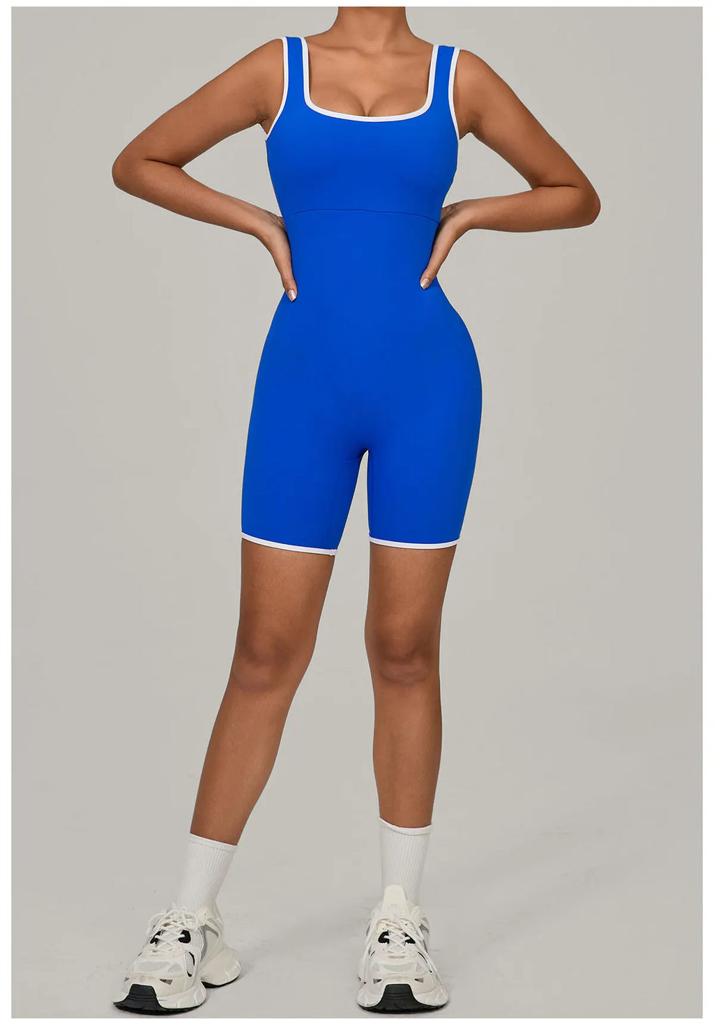 Color-Block Sleeveless Romper - Women's Quick-Dry Yoga Jumpsuit