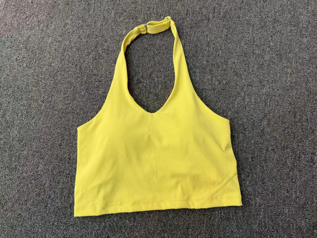 Halter High-Support Sports Bra - Open-Back Push-Up