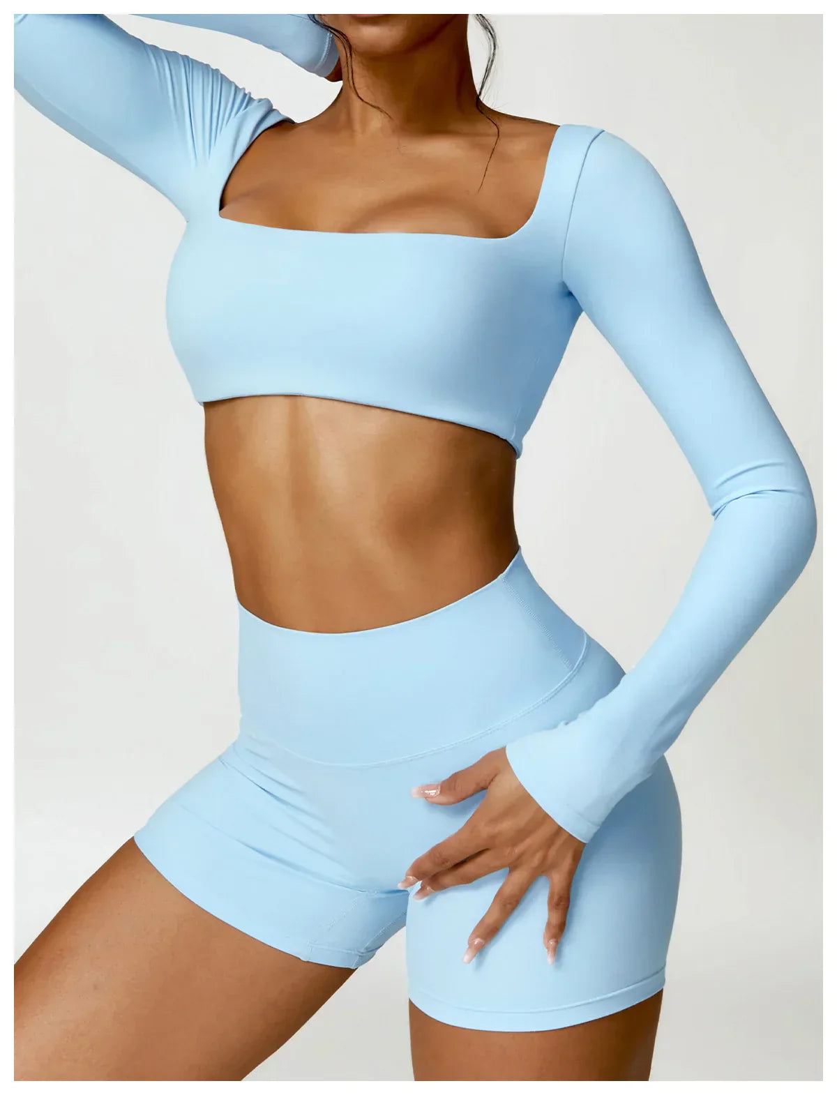 2-Piece Legging & Long Sleeve Set - Women's Yoga Tracksuit