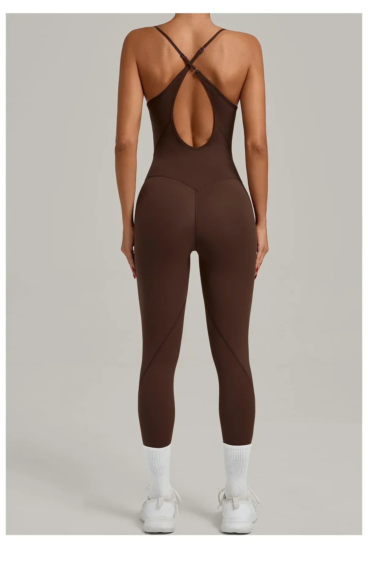 Scrunch Backless Romper - Women's One-Piece Yoga Jumpsuit