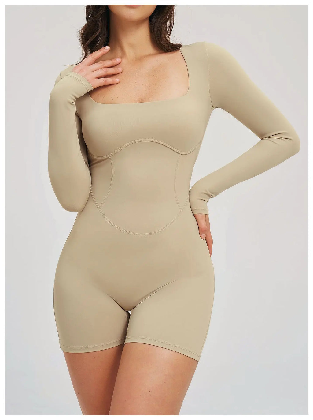 Backless Scrunch Romper - Short-Sleeve Push-Up Bodysuit